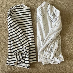 Two navy and white Crewcuts long sleeved tops